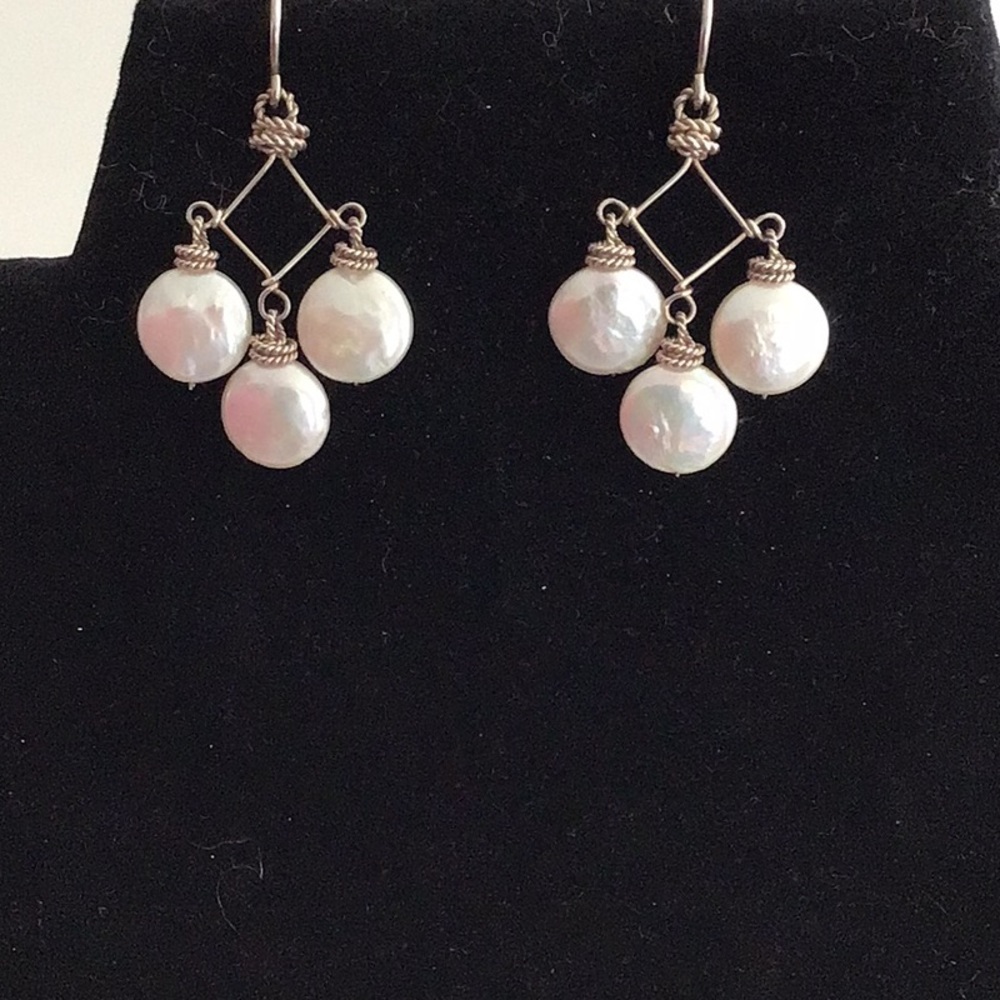 Silver and Pearl Earrings